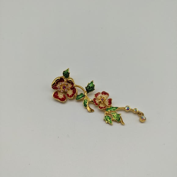 Pretty Articulated Enamel Flower Pendant - Picture 2 of 5